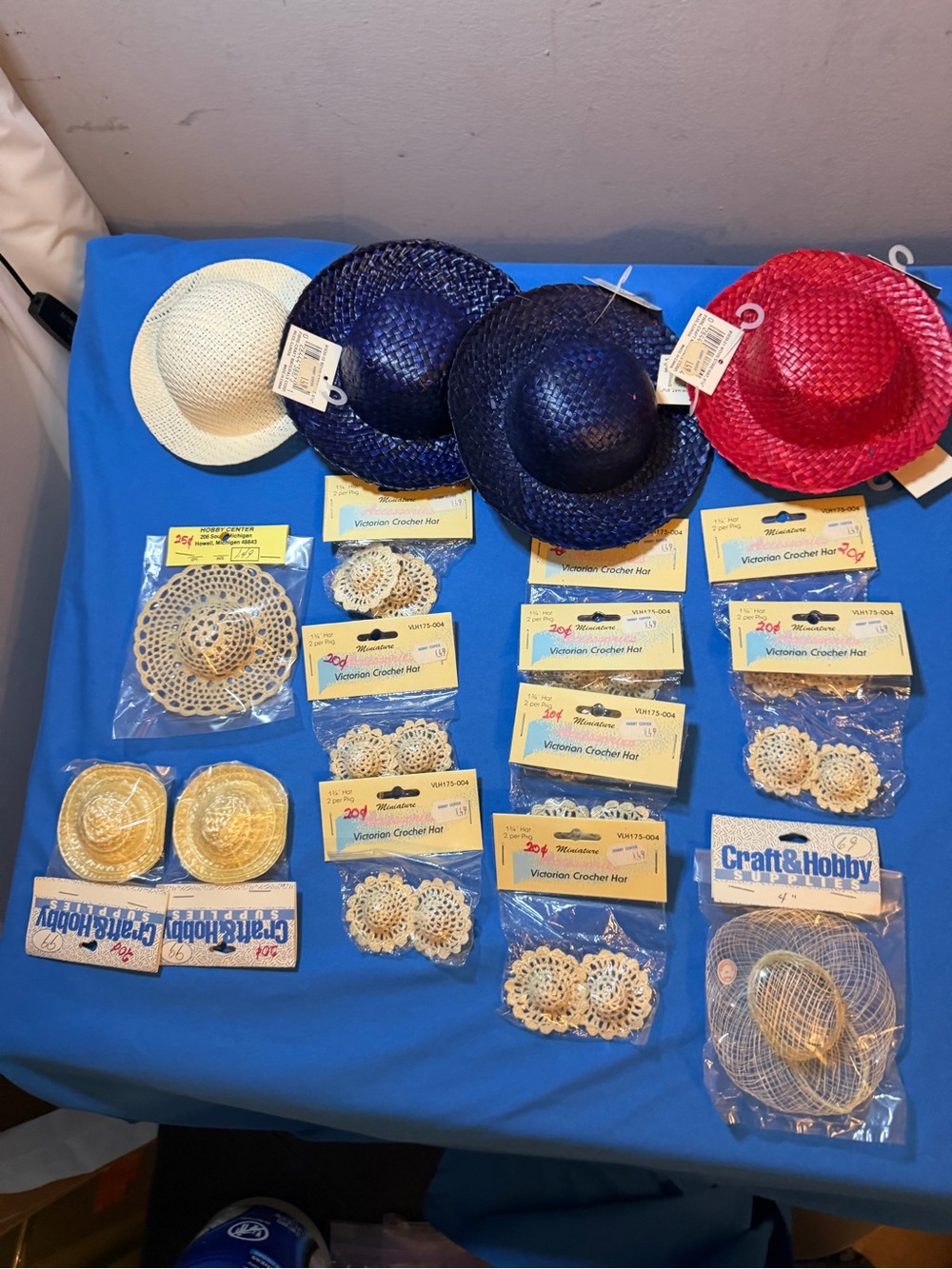 Miniature Victorian Crocheting and Hats Craft & Hobby Lot